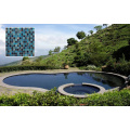 Mixed Glass Swimming Pool Gold Lines Tiles