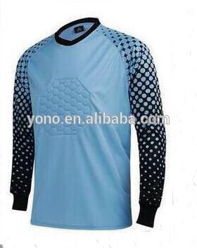 Factory Price long sleeve soccer jersey, Goalkeeper shirt With blue
