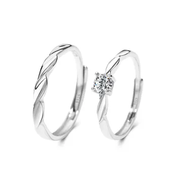 925 Sterling Silver Love Knot Promise Ring - Fashionable Men's and Women's Band Jewelry