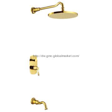 Brass Concealed Bathroom Faucet Gold Plated 131504