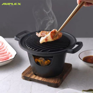 AUPLEX Cast Iron Portable Tabletop Fire BBQ Grill  Barbecue