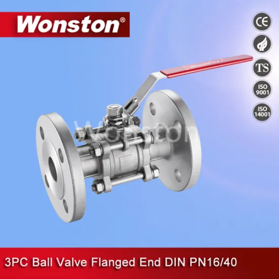 3PC Ball Valve Flange End DIN Pn16/Pn40
