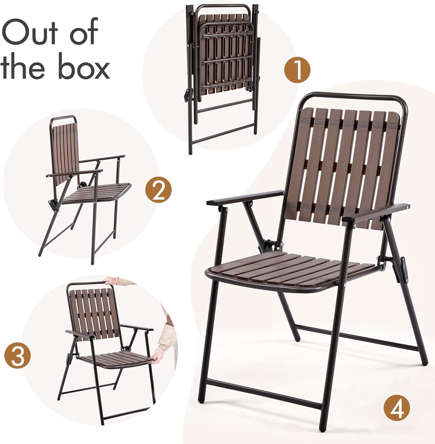 Striped folding chair for outdoor