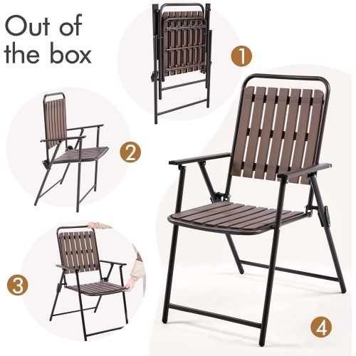 Striped folding chair for outdoor Plastic folding vertical striped outdoor chair Supplier