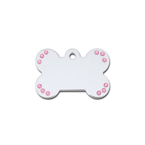 Tag de cachorro de strass em branco de metal personalizado