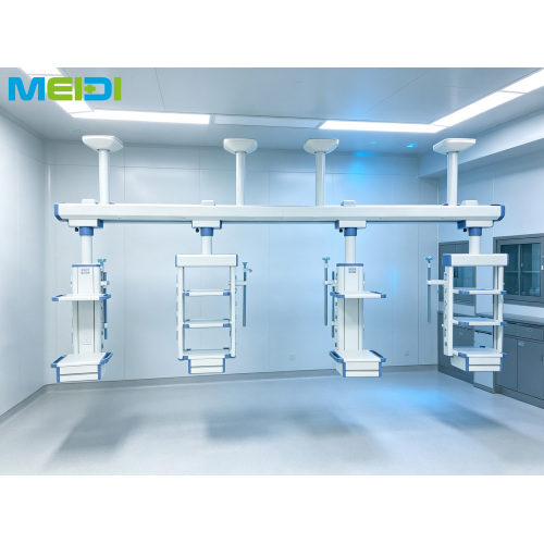 ICU Combined Ceiling Bridge, 3‑Bed Shared Dry‑Wet Separation, High‑Strength Aluminum Alloy ICU Pendant System