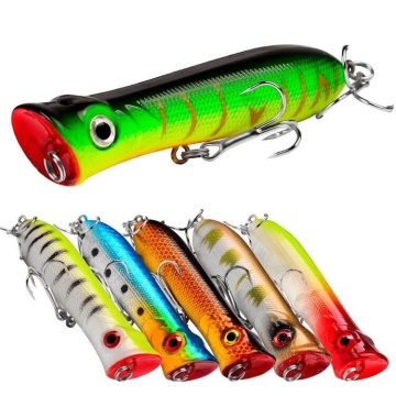 Runtoo 80mm 12g 3D Eyes Hard Bait Popper Topwater Fishing Lure
