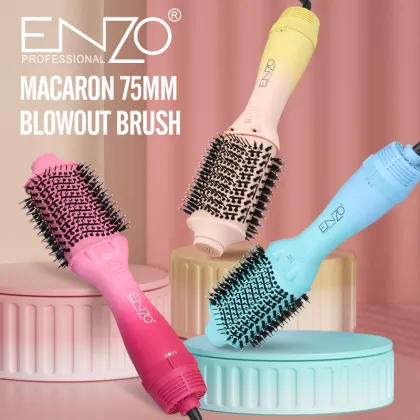 ENZO One Step Blow Dryer Brush - Black EU Plug