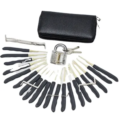 24pcs Lock Pick Set - Locksmith Tools & Practice Supplies