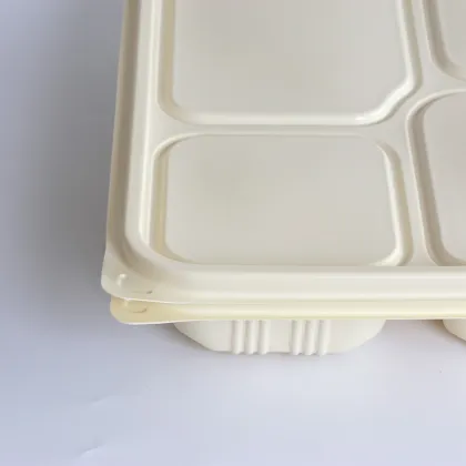 Biodegradable Duck Burger and Chicken Wings in Rice Lunch Box