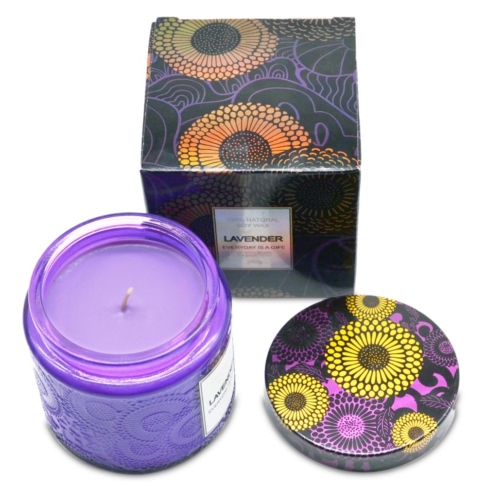 Conjunto de presente de vela de frasco de vidro perfumado