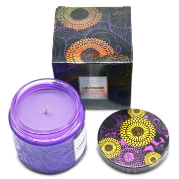 Conjunto de presente de vela de frasco de vidro perfumado