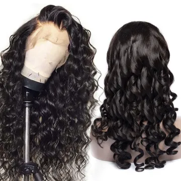 Raw indian hair full lace wig unprocessed 180% density full lace wig human loose wave wigs Africanmall hair