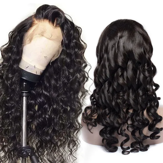 Raw indian hair full lace wig unprocessed 180% density full lace wig human loose wave wigs Africanmall hair