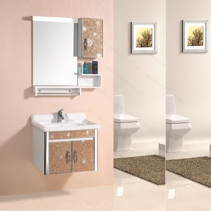 DC-6906 Prefabricated Glass Bathroom Vanity Units with Top