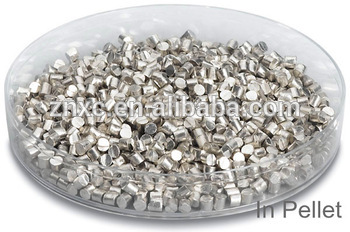 pure Coating Materials 1 - 3 mm high Purity 99.995% indium In granule                        
                                                Quality Assured