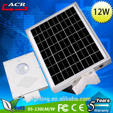 Aluminum alloy all in one integrated solar led street light 12W with Lithium battery