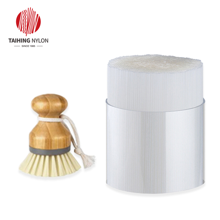 PET crimped filament for cup cleaning brush