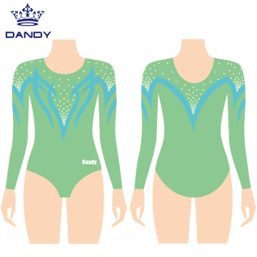 Customized multicolored metallic gymnastics leotards