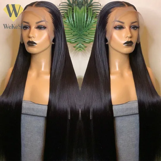 WKS 150% Glueless Full Lace Braid Human Hair Wigs Pre Plucked Bleached Knots Remy Brazilian Hair Wigs Straight Natural Wigs