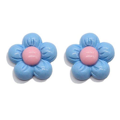 20mm Colorful Resin Flower Bead Flatback Accessory for Students Children Cute Earrings Finger Ring Making