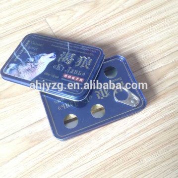 health care tablets packaging box with easy open lid tin