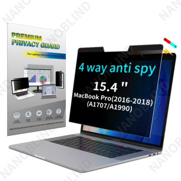 Nanoblind 4ウェイアンチスパイプライバシースクリーンフィルムMacBook Pro 15.4 "Touch Bar（2016）-Blue Light Cut Matteフィルター