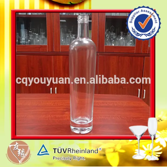 tall heavy custom label clear glass bottle glass vodka 1000 ml with screw cap