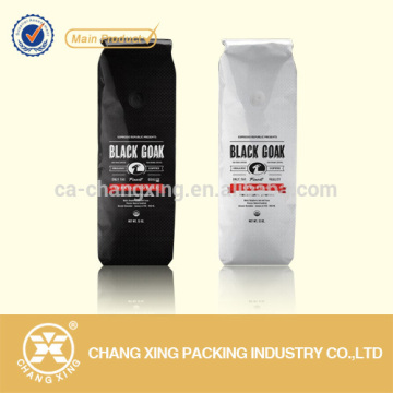Flat Square Block Bottom Coffee Valve Bags Side Gusset Quad Sealed Coffee Pouch
