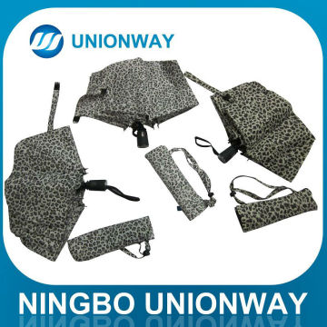 3 fold auto leopard umbrella