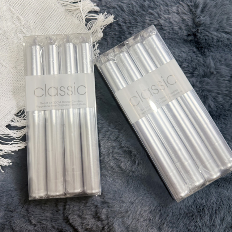 8 -цалевы срэбны колер свечкі для дэкаратыўнай