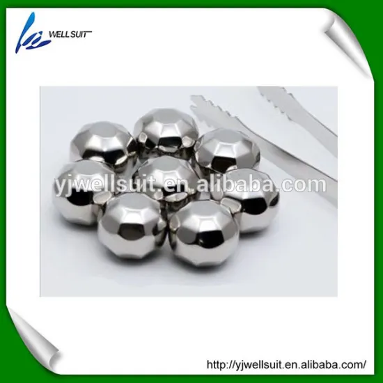 Stainless steel round diamonded shape ice cube / Whiskey stone / ice blocks