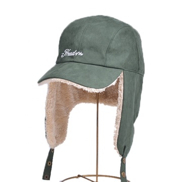 Custom Embroidery Russian Trooper Green Earflap Caps