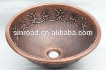 antique copper wash basin sink