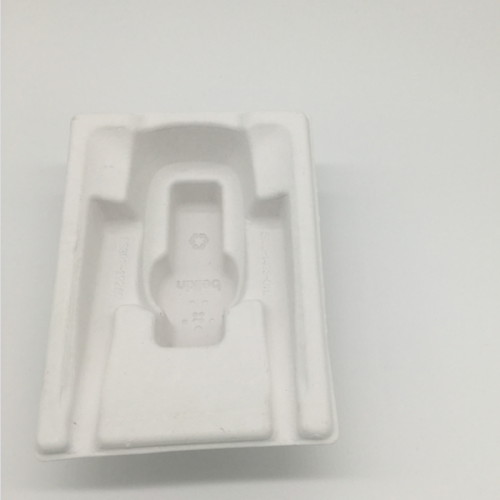Durable wet press moulded pulp paper tray