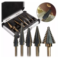 Hot sale 5Pcs Set Inch Round Shank Straight Flute HSS Step Drill Bit for Metal