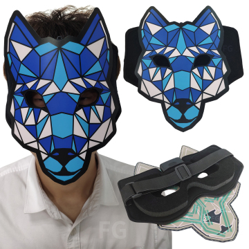 Hot Sale Black EL Sound Activated LED Party Mask for Cosplay and Halloween