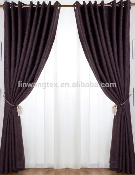 100% polyester linen look blackout curtain fabric for curtain