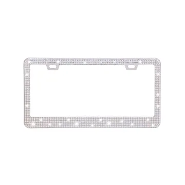 Customizable Luxury Car License Plate Frames: Bling Bling Crystal Rhinestones, Diamonds, Metal, and Stainless Steel Designs for European & USA Vehicles