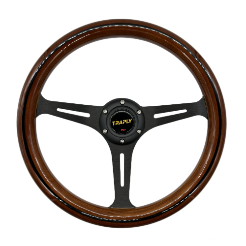 Classic Solid Wood Vintage Car Steering Wheel 350 MM/380 MM with Horn Button