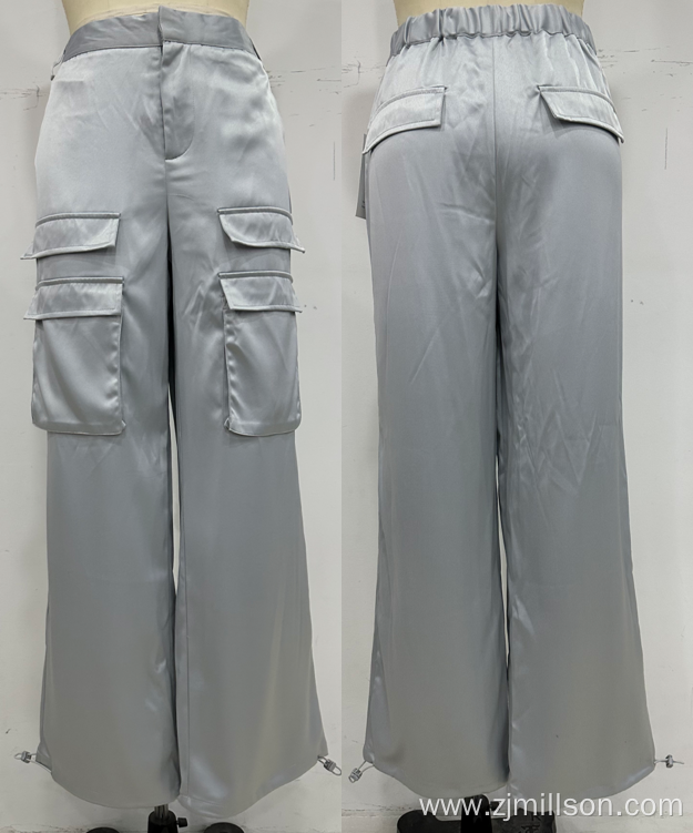 Adjustable Hemline Elastic Waist Women's Cargo Pants