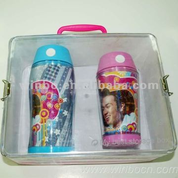 Plastic double-wall water cup storage box set gift set