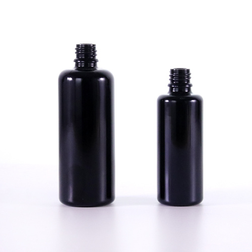 Large capacity black round shoulder dropper bottle