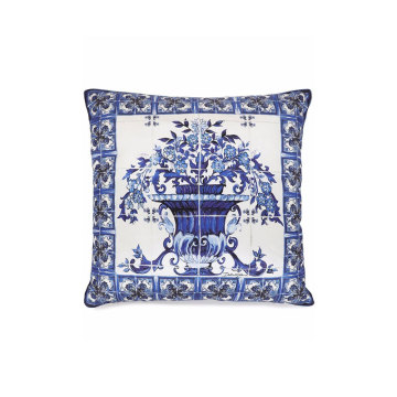 Blue Ornament New National Style Square Pillow for Living Room and Sofa
