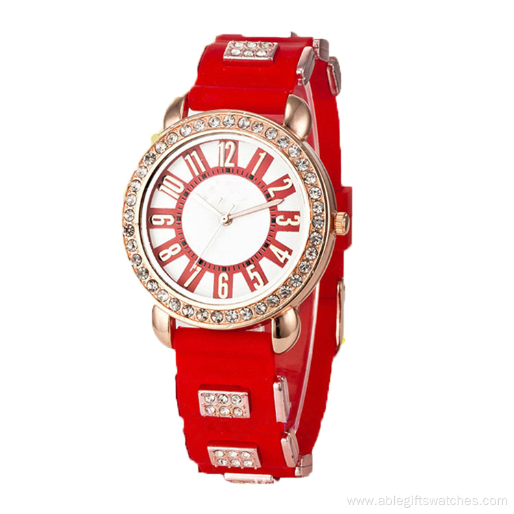 fashion colorful diamond bracelet watch