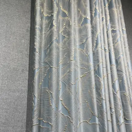 New fashion embroidery jacquard curtains high blackout