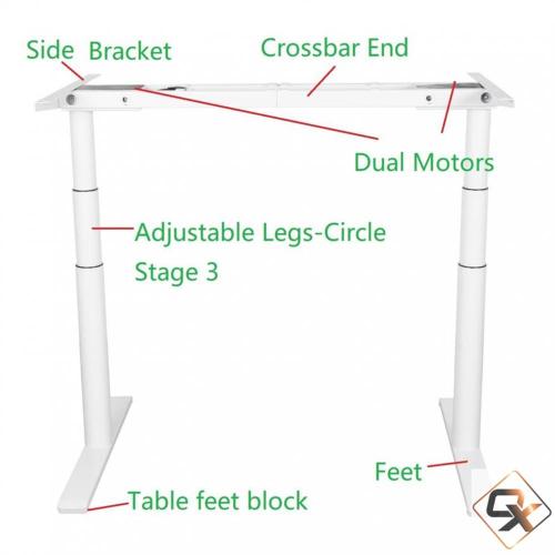 Electric Height Adjustable Desk Wood Top