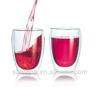 Double wall glass cup