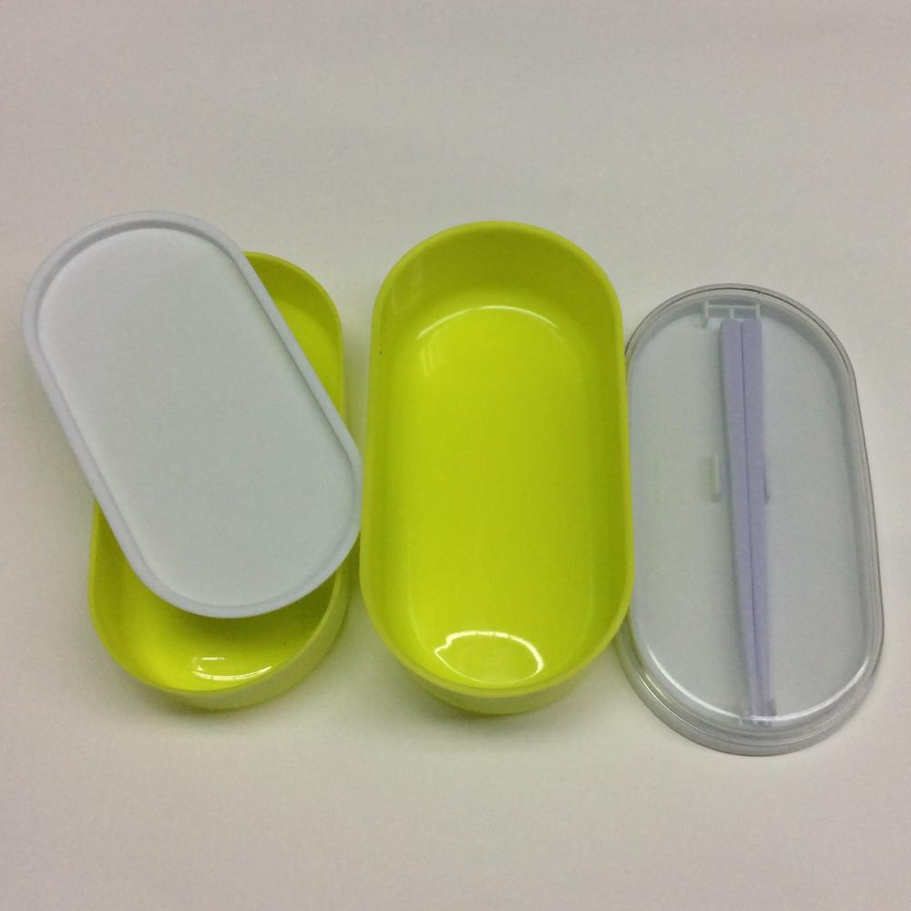 Caixa de almoço plástica simples de dupla camada para crianças