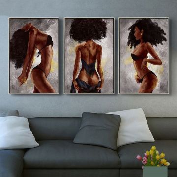 Wholesale Large Size African Women Portrait Crystal Porcelain Wall Art Posters & Prints